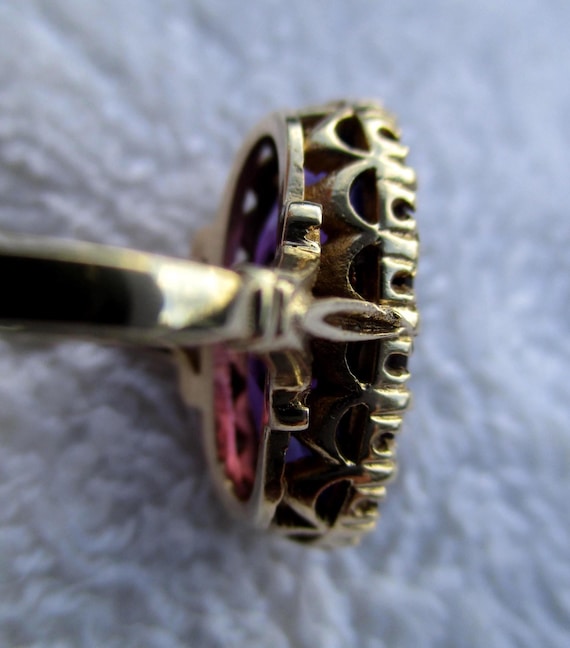 Antique 15ct Solid Gold Oval Shaped 'Amethyst' So… - image 7