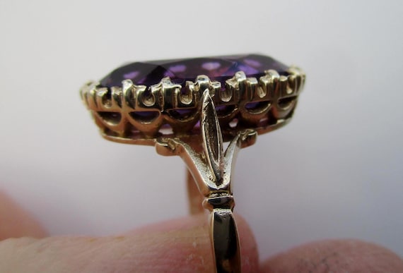 Antique 15ct Solid Gold Oval Shaped 'Amethyst' So… - image 2