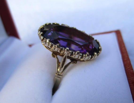 Antique 15ct Solid Gold Oval Shaped 'Amethyst' So… - image 3
