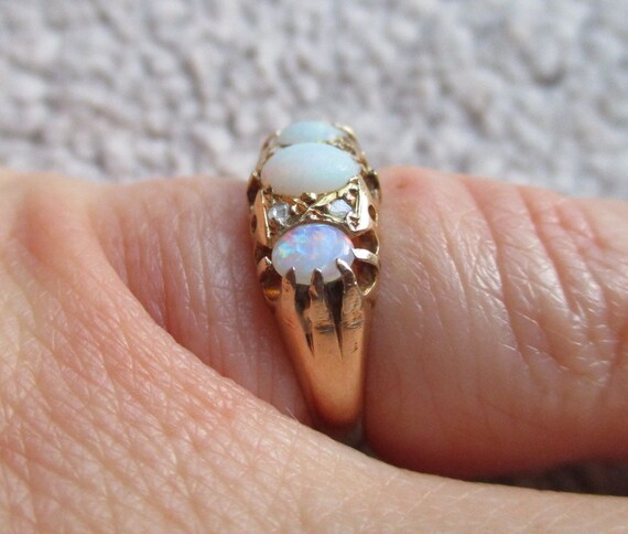 Edwardian{Birmingham 1904} 18ct Solid Gold 7-Ston… - image 9