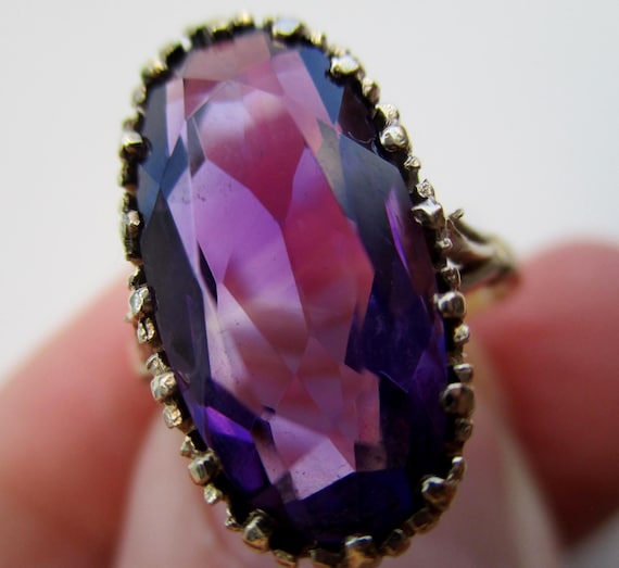 Antique 15ct Solid Gold Oval Shaped 'Amethyst' So… - image 6