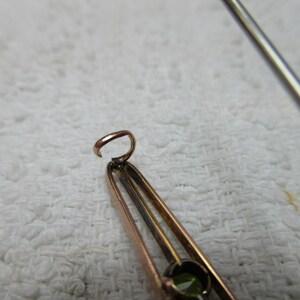 Art Nouveau 9ct Solid Rose Gold Peridot Gemstone Bar Brooch5.2 Grams image 6