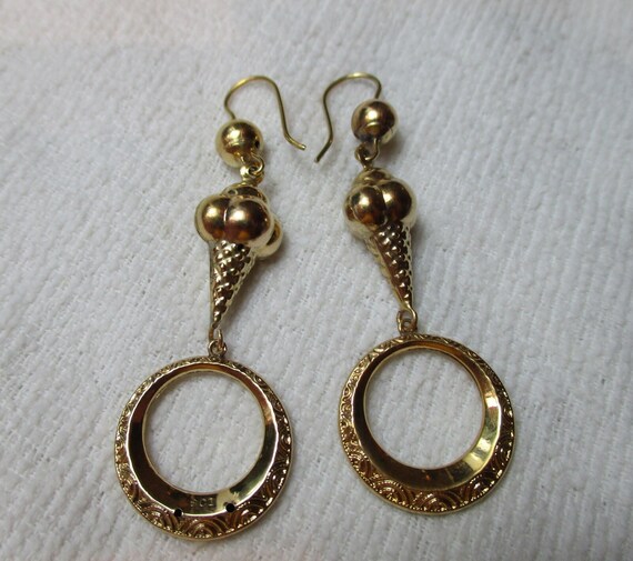 Creolen Gold 9 Karat Gelbgold Auf Sterlingsilber Ohrringe – Griechischer Schlüssel Design, Oval, Kreolische Reifen – Vintage-Look 375 Gold Creolen