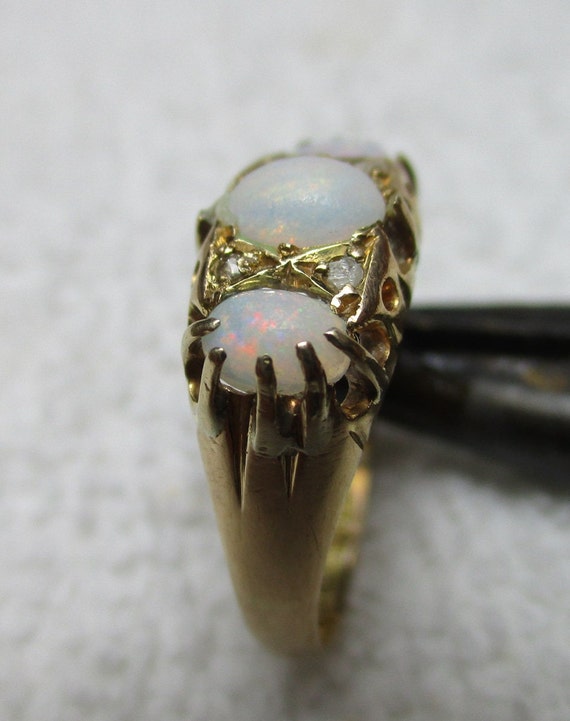 Edwardian{Birmingham 1904} 18ct Solid Gold 7-Ston… - image 4