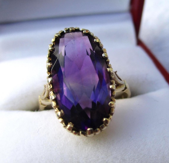 Antique 15ct Solid Gold Oval Shaped 'Amethyst' So… - image 9