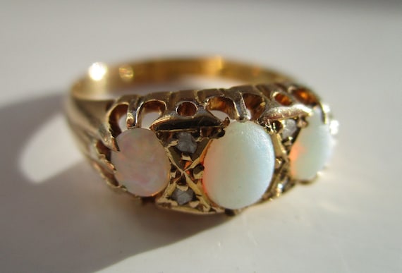 Edwardian{Birmingham 1904} 18ct Solid Gold 7-Ston… - image 3