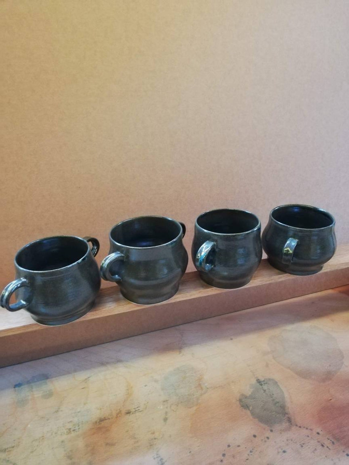 Elegant stoneware double handled pottery soup bowls. Can be Etsy