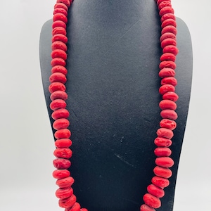 Natural old red African glass beads African glass beads necklace