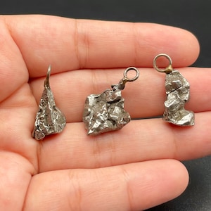 Joyas genuinas de meteoritos de hierro, colgante de meteoritos Gebion, colgante de meteoritos Campo Del Cielo Meterorita de hierro crudo