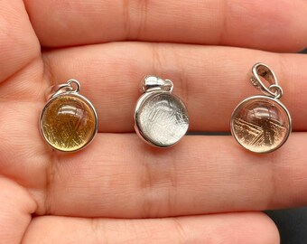 Gibeon Meteorite Pendant, Sterling Silver Round Ball, Space Jewelry