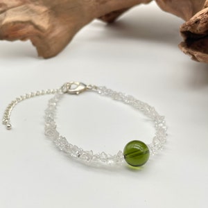 100% Genuine Moldavite Round Beaded with Herkimer  Bracelet /genuine Moldavite tektite / Natural Moldavite Bracelet from Czech Republic
