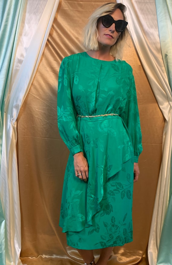 Vintage Long Sleeve Silk Dress | Vintage Silk Jacq