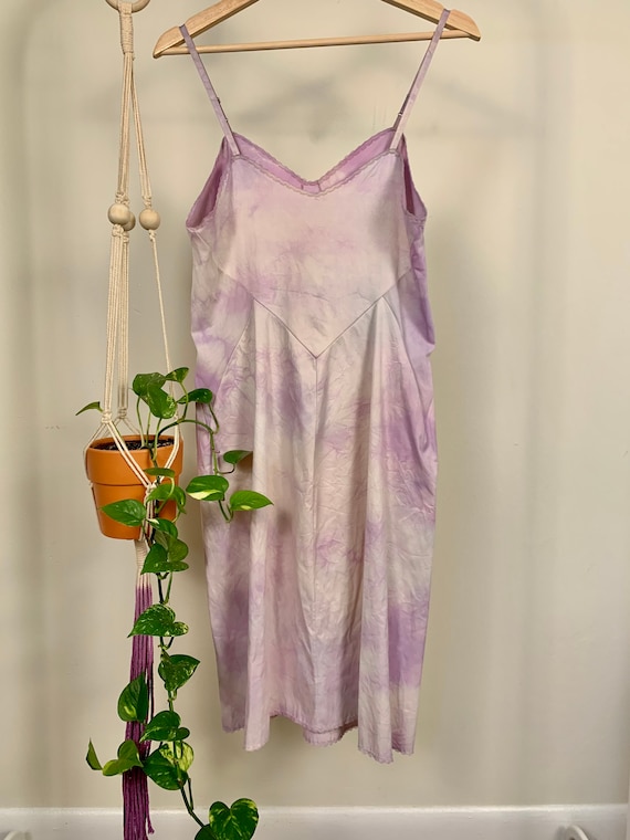 Tie Dye Slip Dress Medium | Vintage Slip | Hand d… - image 5