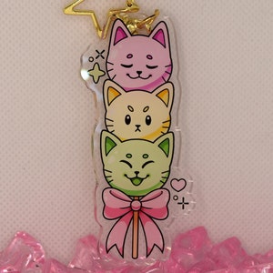 Kawaii Kitty Dango Acrylic Keychain