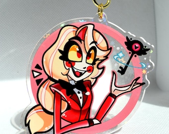 Charlie Holographic Keychain - Hazbin Hotel