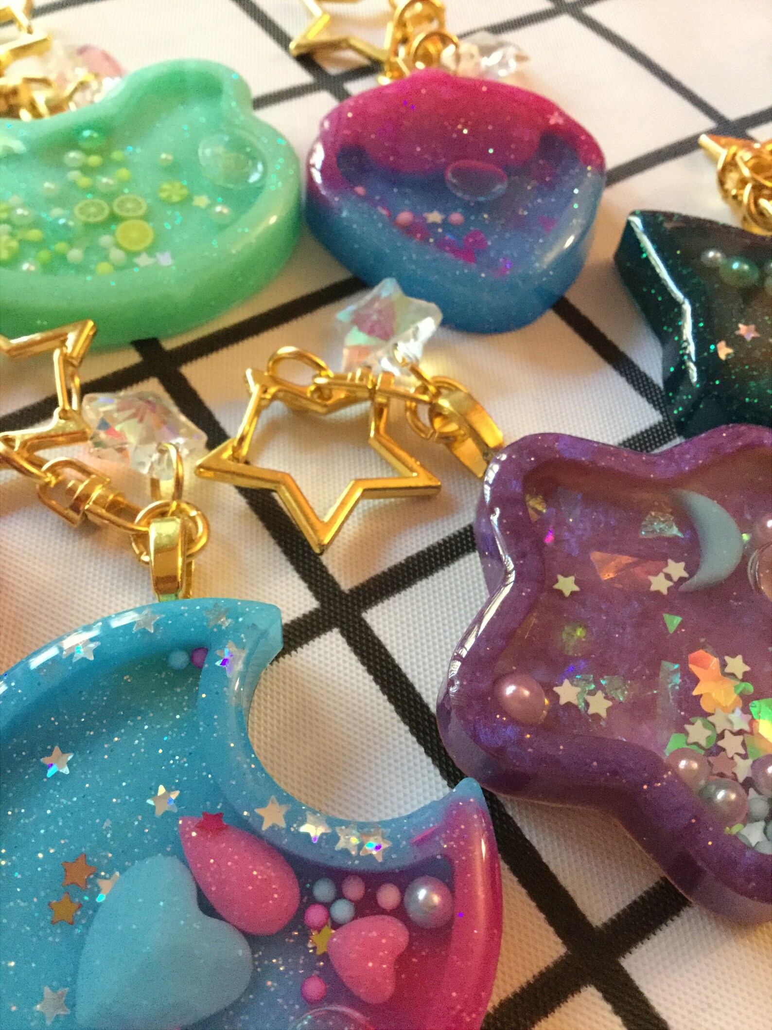 Resin Shaker Keychains Etsy