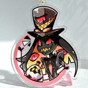 Sir Pentious Holographic Keychain - Hazbin Hotel