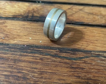Hand made Sterling Silver Men’s  Wedding ring Size 10.5