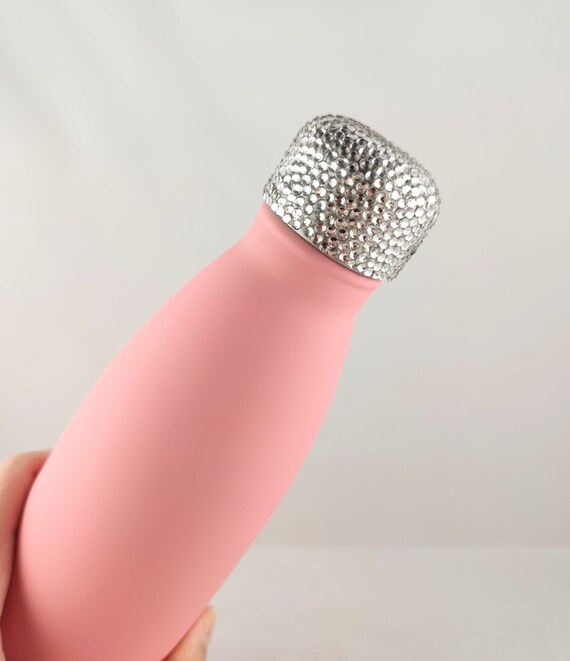 ピンクのストーン装飾水筒 クリスタルラインストーンの蓋付きボトル - Etsy 日本