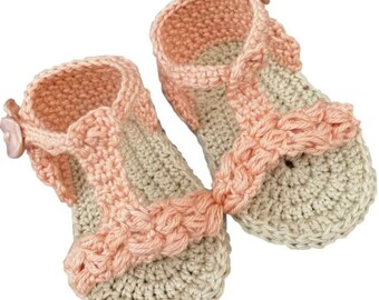 Pattern crochet pdf baby strap flop flops download Summer sandals baby girl summer sea