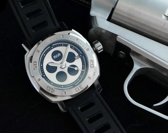 Rvlvr Automatic Dive Watch for Gun Lovers Gift Mechanical Watch for Men Diver Watch for Husband Watch for Him Revolver Style