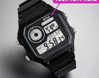 Personlig Casio AE1200 Mod klocka med anpassad text | Casio Royale modifiering | Anpassad graverad modifierad digital klocka, present