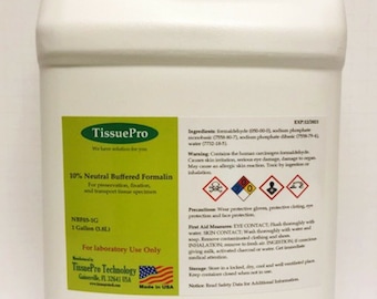 10% Neutral Buffered Formalin 1 Gallon (3.8 Liters) from TissuePro FREE SHIPPING