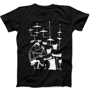 Play That Beat Drummer Drums Classic Jazz Rock Funny Gift Tee Black T Shirt B279