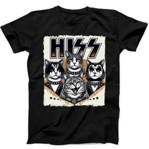 Hiss Cat Cats Humorous Weird Best Seller Funny Gift Tee Black T Shirt B304