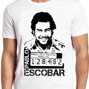 Pablo Escobar Mugshot T-shirt 2555 Colombia Narcos Cocaïne Kartel Cadeau Retro Cool Top T-shirt