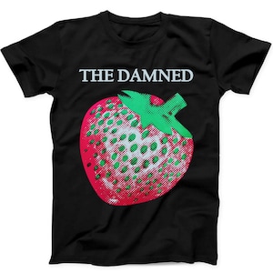 The Damned Strawberries Punk Rock Musik Gåva Svart T-shirt B244