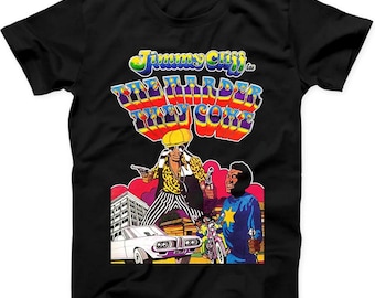 Póster de The Harder They Come, película de Jimmy Cliff, regalo de reggae, camiseta negra B14