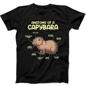 Anatomy of a Capybara Cute Animal Meme Funny Gift Tee Black T Shirt 307