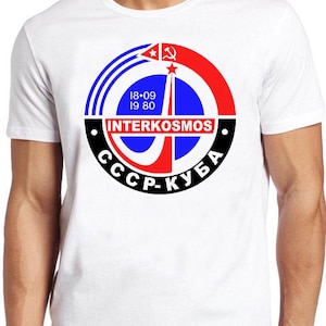 Interkosmos T-shirt B131 Sovjetunionen 80-tals rymdprogram Retro cool topp