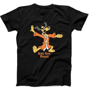 Camiseta negra B24 con diseño retro de Hong Kong Phooey, divertida animación de dibujos animados