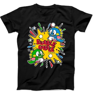 Bubble Bobble Gaming 80s Gamer Nerd Game Funny Gift Black T Shirt B418