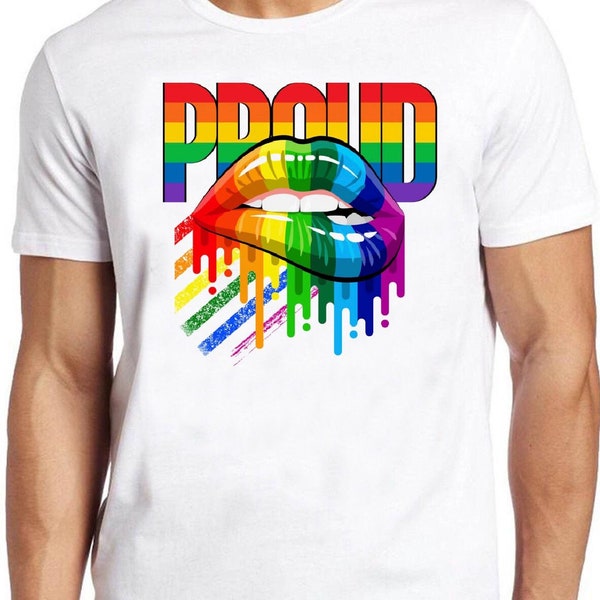 Trots LGBT Rainbow T-shirt B2721 Lips Gay Pride London Soho Retro Cool Top Tee