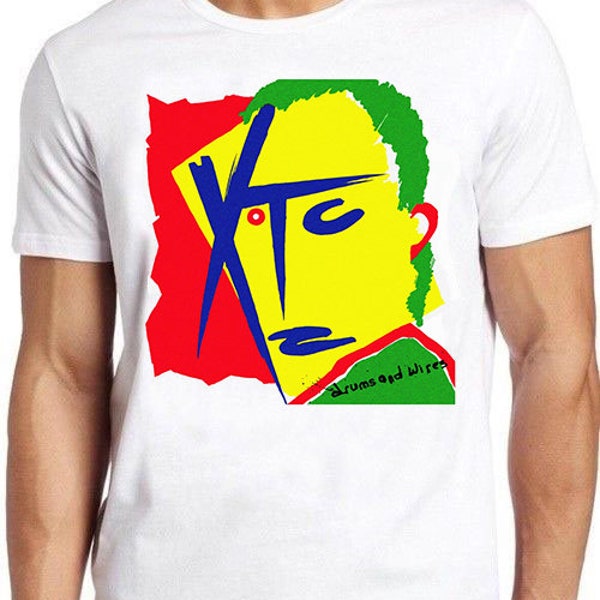 Maglietta XTC Drums and Wires B3210 New Wave Rock Music Retro Cool Top Tee