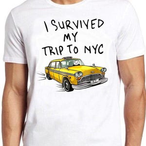 Tom I Survived My Trip To NYC  New York Yellow Spider Taxi Top Tee Cool Gift Men Women Unisex Action Movie Design Style T Shirt 212