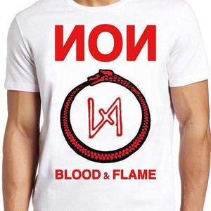 ICKE-T-shirt B2520 Blod & Flamma Musik Retro Cool Topp T-shirt