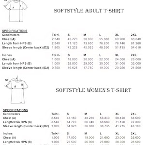 a collection of adult t-shirt designs, each with its own set of measurements and specifications. The t-shirts are designed for women and are available in various sizes, such as A, B, C, D, and E. The image provides detailed information about the chest, waist, sleeve length, and other measurements for each t-shirt design.