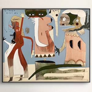 You Don’t Want To Feel Anymore  • Mixed Media Large Painting •  Outsider Art •
