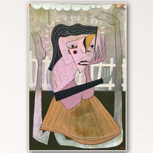 No Happy Home • Modern Folk Painting • Outsider Artwork•