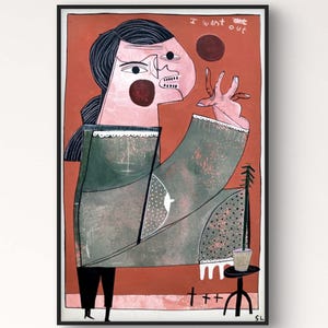 I Really Want Out – Original Outsider Art, Modern Mixed Media Painting, Contemporary Artwork for Home