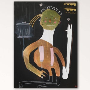 Out To The Trash  • Original Artwork • Modern Painting • Outsider Art •