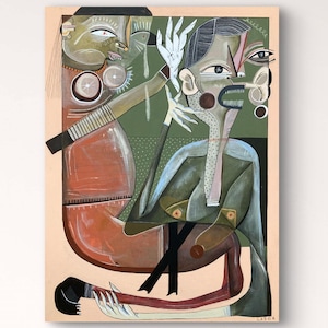 Don’t Try • Modern Painting • Outsider Art Original •
