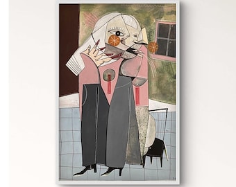 Long Winter • Outsider Mixed Media • Modern Folk Art Painting•