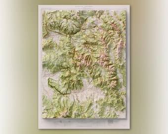 Leadville/Montrose (1956)- Historic Colorado USGS Quad Composite - Topographic Shaded Relief Map Print