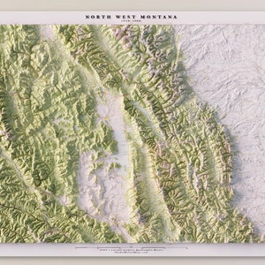NW Montana (1956) - USGS Mosaic - Topographisch Reliefkarte Drucken
