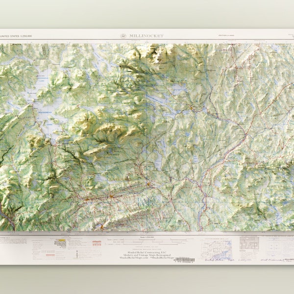 100 Mile Wilderness Map Etsy